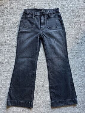 For All Man Kind - Black Faded Wide-Leg Jeans - 28